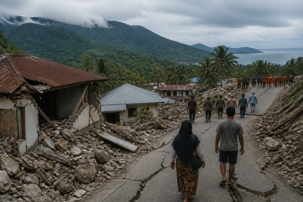 CNN รายงานแผ่นดินไหวขนาด 7.7 นอกชายฝั่งฟลอเรส เสียชีวิตอย่างน้อย 38 ราย