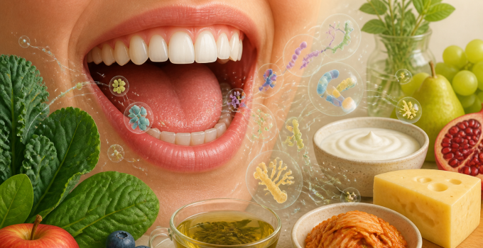 กินอะไรดีเพื่อดูแลจุลินทรีย์ในช่องปาก? จากผักใบเขียวถึงชีสและชา